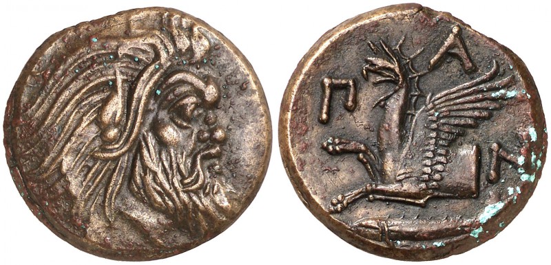 (310-303 a.C.). Tracia. Pantikapaion. AE 22. (S. 1700) (CNG. VII, 113). 7,56 g. ...