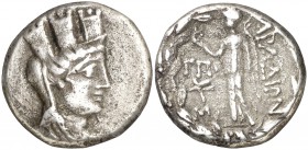 (77-76 a.C.). Fenicia. Arados. Tetradracma. (S. 5992 var) (CNG. X, 72). 14,69 g. MBC.