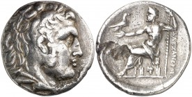 Imperio Macedonio. Alejandro III, Magno (336-323 a.C.). Pella. Tetradracma. (S. 6721 var) (MJP. 566). 16,85 g. Vano en reverso. (MBC).