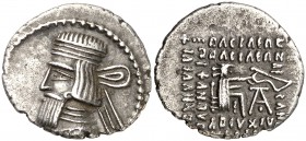 Imperio Parto. Artabanos III (80-81 d.C.). Ecbatana. Dracma. (S.GIC. 5826) (Mitchiner A. & C. W. 666). 3,66 g. MBC+/MBC.