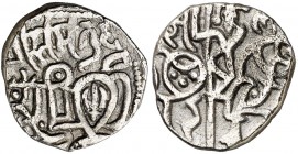 India medieval - Rajas de Delhi. Ananga Palla Deva (ca. 1130-1145 d.C.). Jital. 3,29 g. AG. EBC-.