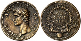 Octavio Augusto. Medallón. (Lawrence 4) (Klawans 1). 19,95 g. Copia posterior de un cuño paduano. EBC-.