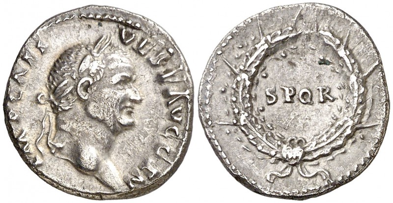 (73 d.C.). Vespasiano. Denario. (Spink falta) (S. 516) (RIC. 514). 3,38 g. Rara....
