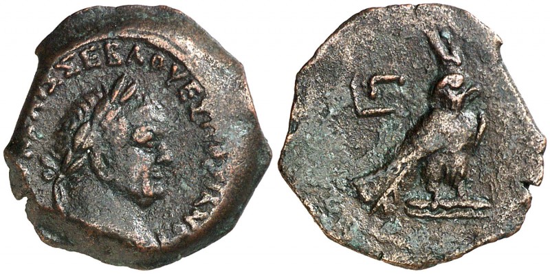 (70-71 d.C.). Vespasiano. Alejandría. Hemióbolo de bronce. (Spink 2387 var) (Kam...