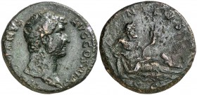 (136 d.C.). Adriano. As. (Spink falta) (Co. 996) (RIC. 862). 11,41 g. MBC-.