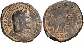 (236-238 d.C.). Maximino I. Sestercio. (Spink 8338) (Co. 92) (RIC. 85). 18,58 g. MBC-.