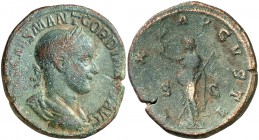 (238-239 d.C.). Gordiano III. Sestercio. (Spink 8721) (Co. 175) (RIC. 256a). 17,31 g. MBC-.