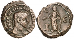 (288-289 d.C.). Diocleciano. Alejandría. Tetradracma de vellón. (Spink 12853 var) (Kampmann-Ganschow 119.56). 8,96 g. MBC.