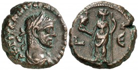 (288-289 d.C.). Diocleciano. Alejandría. Tetradracma de vellón. (Spink 12855 var) (Kampann-Ganschow 119.53). 6,53 g. MBC+.