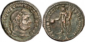 (297-299 d.C.). Constancio I, Cloro. Cyzicus. Follis. (Spink 14032) (Co. 58) (RIC. 11a). 8,24 g. MBC.