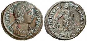 (328-329 d.C.). Helena. Siscia. AE 19. (Spink 16610) (Co. 12) (RIC. 218). 3,13 g. Bella. EBC.