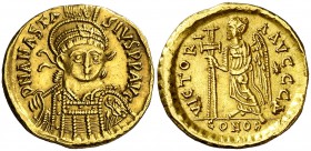 Anastasio (491-518). Constantinopla. Sólido. (Ratto 309) (S. 3). 4,39 g. Raspadura en canto. EBC-.