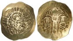 Andrónico II y Miguel IX (1295-1320). Constantinopla. Hyperpyron. (Ratto 2231 var) (S. 2396). 3,68 g. Pequeñas grietas. MBC-.
