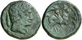 Lauro (Llerona). As. (FAB. 1684) (ACIP. 1371). 16,27 g. Pátina verde. MBC-.