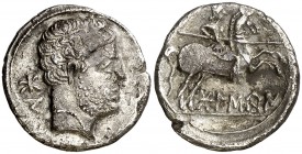 Bolscan (Huesca). Denario. (FAB. 1912) (ACIP. 1423). 3,58 g. Tipo "Palenzuela". MBC+.