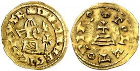 Egica (687-702). Toleto (Toledo). Triente. (CNV. 528.8) (R.Pliego 684a). 1,43 g. MBC+.