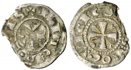 Vescomtat de Besiers. Roger I Trencavell (1130-1150). Besiers. Òbol. (Cru.Occitània 14) (Cru.C.G. falta). 0,36 g. Rara. (MBC).