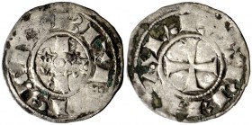 Vescomtat de Besiers. Ramon Trencavell (1150-1167). Besiers. Diner. (Cru.V.S. 147) (Cru.C.G. 2000). 0,92 g. Escasa. MBC-.