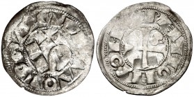 Comtat de Tolosa. Ramon VI (1194-1222) i Ramon VII (1222-1249). Tolosa. Diner. (Cru.Occitània 80). 0,95 g. MBC.