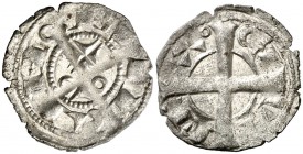 Alfons I (1162-1196). Barcelona. Diner. (Cru.V.S. 296 var) (Cru.C.G. 2100c). 0,66 g. Buen ejemplar. Parte de brillo original. EBC-.