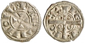 Pere I (1196-1213). Barcelona. Òbol. (Cru.V.S. 301 var) (Cru.C.G. 2110 var). 0,45 g. MBC+.