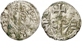 Pere I (1196-1213). Aragón. Dinero jaqués. (Cru.V.S. 302) (Cru.C.G. 2116). 0,91 g. Escasa. MBC-/MBC.