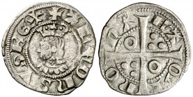 Alfons III (1327-1336). Barcelona. Diner. (Cru.V.S. 367) (Cru.C.G. 2185). 0,86 g. Muy escasa. MBC.