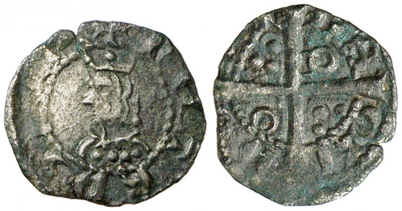 Pere III (1336-1387). Barcelona. Òbol. (Cru.V.S. 419 var) (Cru.C.G. 2240 var). 0...