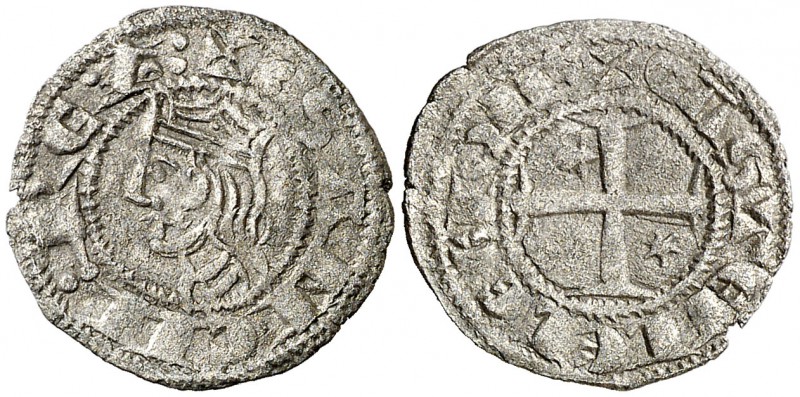 Sancho IV (1284-1295). Coruña. Miaja coronada. (AB. 309.1, como seisén). 0,64 g....