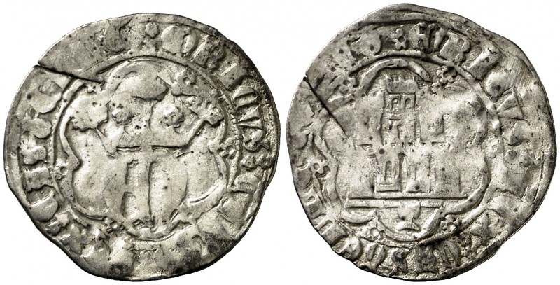 Enrique IV (1454-1474). Cuenca. Medio real. (AB. 697). 1,60 g. Gráfila hexalobul...