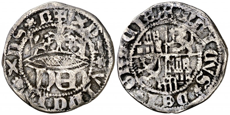 Enrique IV (1454-1474). Segovia. Medio real. (AB. 725). 1,47 g. Rayitas. Ex Cole...