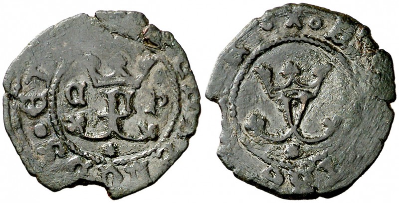 Reyes Católicos. Cuenca. 1 blanca. (Cal. 590 var). 1,14 g. Defecto de cospel. (M...