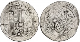 Reyes Católicos. Granada. R. 2 reales. (Cal. 254). 6,38 g. Letras N al revés. BC+.