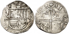 Felipe II. Sevilla. 1 real. (Cal. 663). 3,33 g. MBC-.