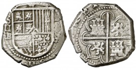 1596. Felipe II. Sevilla. B. 2 reales. (Cal. 549). 6,87 g. Escasa. MBC-/MBC.