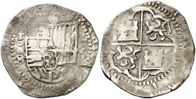 1592. Felipe II. Toledo. . 4 reales. (Cal. 417). 13,46 g. Rara. MBC-/MBC.