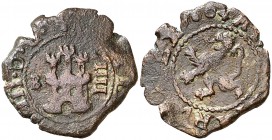 (1)604. Felipe III. Burgos. 4 maravedís. (Cal. 627) (J.S. D-19). 2,71 g. Castillo grande. BC+.