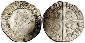 1611. Felipe III. Barcelona. 1/2 croat. (Cal. 531). 1,11 g. Manchitas. (MBC/MBC+).