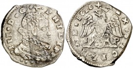 1616. Felipe III. Messina. I-P. 4 tari. (Vti. 138) (MIR. 345/12). 10,37 g. MBC/MBC+.
