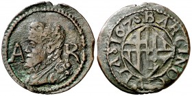 1625. Felipe IV. Barcelona. 1 ardit. (Cal. 1226). 1,46 g. Buen ejemplar. Escasa. MBC+.