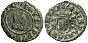 1664/3. Felipe IV. M (Madrid). S. 4 maravedís. (Cal. 1450 var) (J.S. M-455). 1,09 g. MBC.