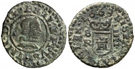 1663. Felipe IV. Sevilla. R. 4 maravedís. (Cal. 1594). 1 g. MBC-.