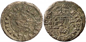 1664. Felipe IV. Coruña. R. 16 maravedís. (Cal. 1302). 2,81 g. BC-/BC+.