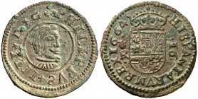 1664. Felipe IV. Coruña. R. 16 maravedís. (Cal. 1302). 4,21 g. MBC+.