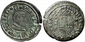 1662. Felipe IV. Cuenca. 16 maravedís. (Cal. 1317). 4,62 g. MBC-.
