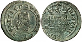 1663. Felipe IV. Granada. N. 16 maravedís. (Cal. 1352). 4,46 g. MBC.