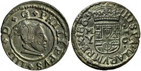 1663. Felipe IV. M (Madrid). Y. 16 maravedís. (Cal. 1402). 4,02 g. MBC+.