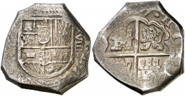 (16)37. Felipe IV. (Sevilla). (R). 8 reales. (Cal. 610). 27,48 g. Pátina. Rara. MBC-.