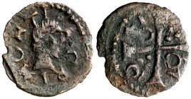 1641. Guerra dels Segadors. Agramunt. 1 diner. (Cru.C.G. 4506a var) (Cru.Segadors falta). 0,44 g. Busto de Lluís XIII. MBC-.