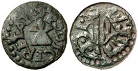 1641. Guerra dels Segadors. Puigcerdà. 1 diner. (Cru.C.G. 4644 var) (Cru.Segadors 149 var). 1,11 g. Felipe IV. Escasa. MBC.